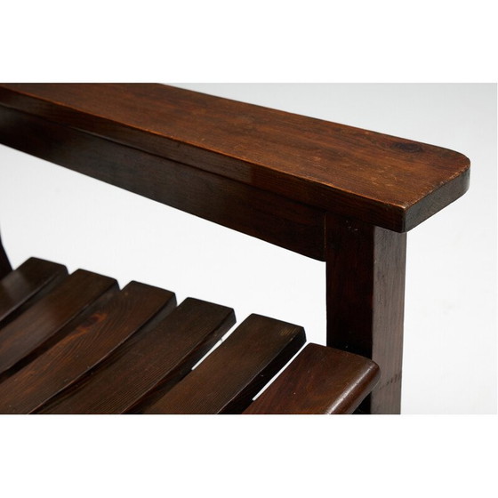 Image 1 of Fauteuil vintage en pin massif, français 1970