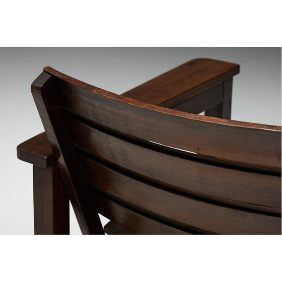 Image 1 of Fauteuil vintage en pin massif, français 1970