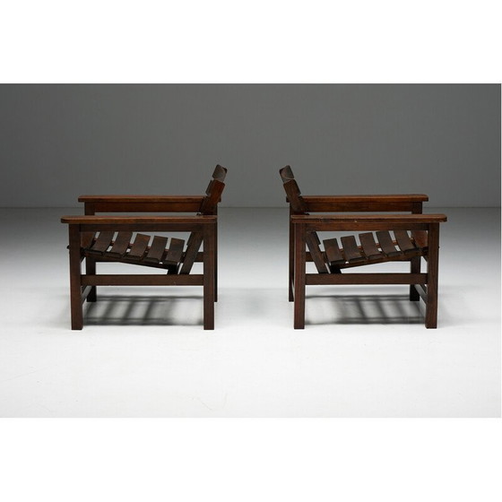 Image 1 of Fauteuil vintage en pin massif, français 1970