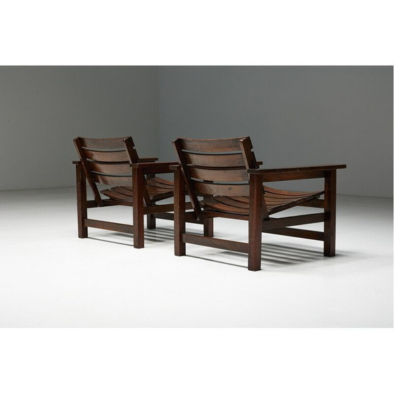 Image 1 of Fauteuil vintage en pin massif, français 1970