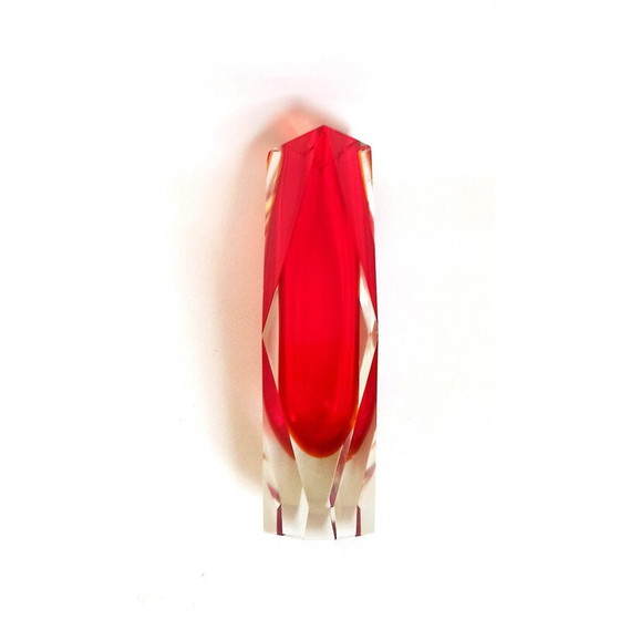 Image 1 of Vintage Murano glass faceted vase by Luigi Mandruzzo, Italy 1960