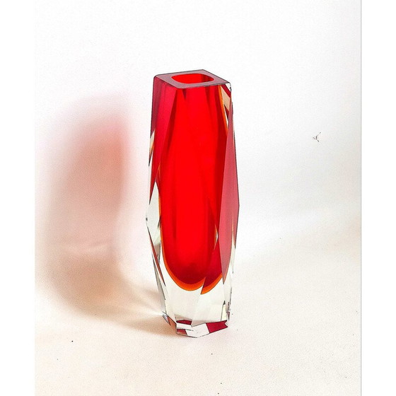 Image 1 of Vintage Murano glass faceted vase by Luigi Mandruzzo, Italy 1960