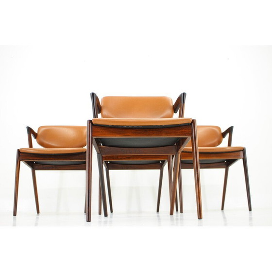 Image 1 of Ensemble de 4 chaises de salle à manger vintage modèle 42 en bois de rose par Kai Kristiansen, 1960s
