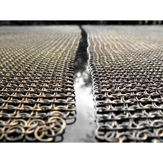 Image 1 of Lampadaire vintage scultura Ecate Toni Cordero Artemide bronze et cotte de mailles 1990