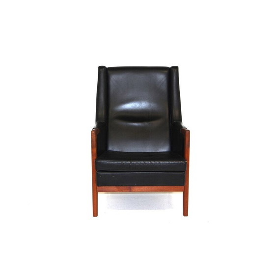 Image 1 of Fauteuil en cuir vintage de Karl Erik Ekselius, Suède 1960