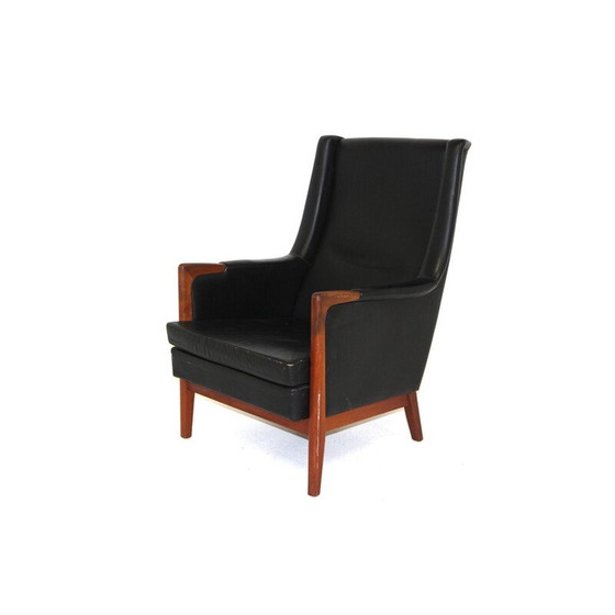 Image 1 of Fauteuil en cuir vintage de Karl Erik Ekselius, Suède 1960