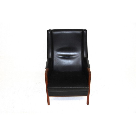 Image 1 of Fauteuil en cuir vintage de Karl Erik Ekselius, Suède 1960