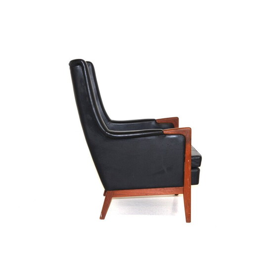 Image 1 of Fauteuil en cuir vintage de Karl Erik Ekselius, Suède 1960