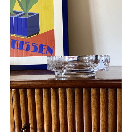 Image 1 of Cendrier vintage en cristal moulé, France 1970