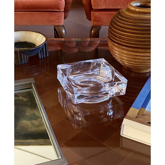 Image 1 of Cendrier vintage en cristal moulé, France 1970