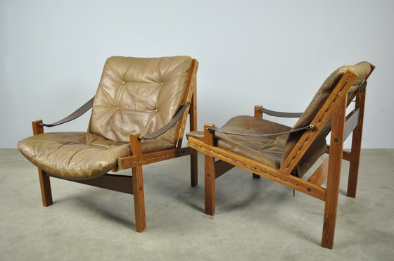 Image 1 of Bruksbo / Vintage Hunter Safari Easy Chairs (2) / Torbjørn Afdal / Norvège 1960S