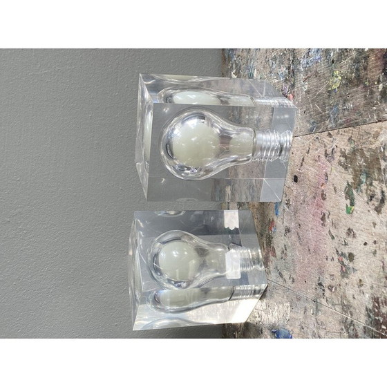 Image 1 of Paire de sculptures vintage "Glow In The Dark" de Pierre Giraudon, 1970