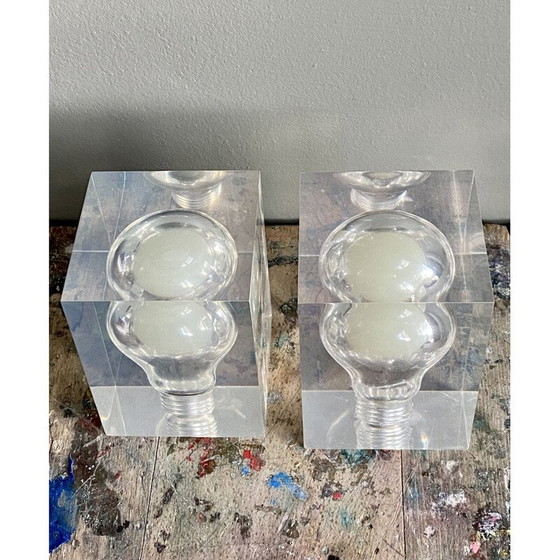 Image 1 of Paire de sculptures vintage "Glow In The Dark" de Pierre Giraudon, 1970
