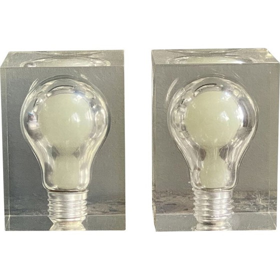 Image 1 of Paire de sculptures vintage "Glow In The Dark" de Pierre Giraudon, 1970