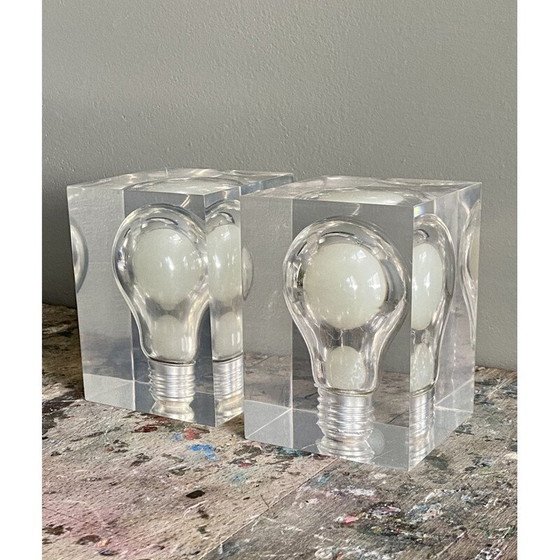 Image 1 of Paire de sculptures vintage "Glow In The Dark" de Pierre Giraudon, 1970