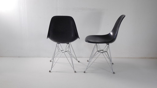 Chaise d'appoint Eames en fibre de verre Dsr / Herman Miller, 6 X Noir