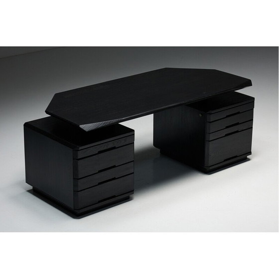 Image 1 of Bureau vintage en orme B40 par Pierre Chapo, France 1970