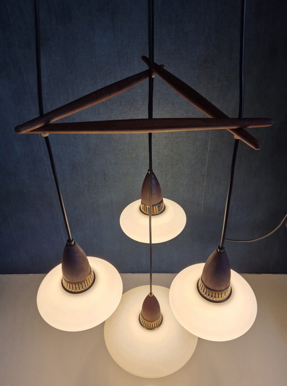 Image 1 of Lampe pendante scandinave avec 4 calices