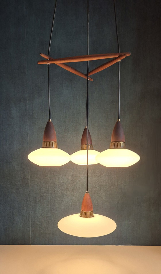 Image 1 of Lampe pendante scandinave avec 4 calices