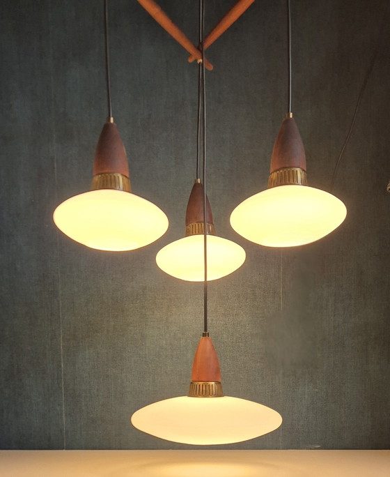 Image 1 of Lampe pendante scandinave avec 4 calices