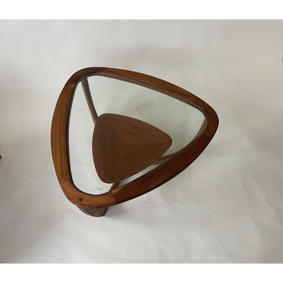 Image 1 of Table basse vintage en teck et verre, UK 1970