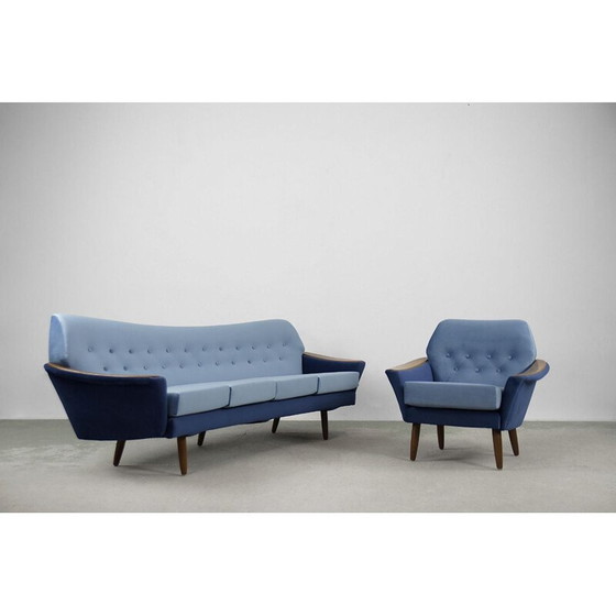 Image 1 of Ensemble de salon scandinave en velours vintage pour Holm Fabriker AB, Suède 1960
