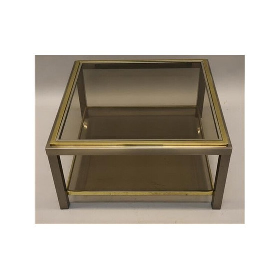 Image 1 of Table d'appoint vintage en acier et laiton par Belgo Chrom pour Dewulf, 1970