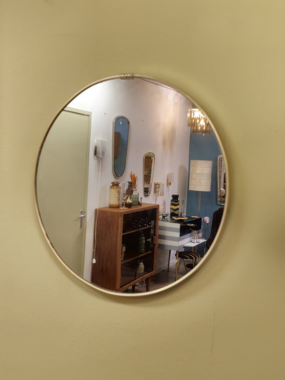 Image 1 of Miroir mural vintage Miroir laiton doré