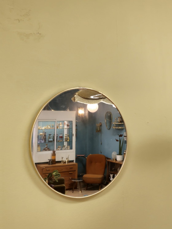 Image 1 of Miroir mural vintage Miroir laiton doré