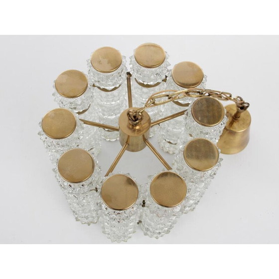 Image 1 of Lampe suspendue scandinave vintage en cristal par Carl Fagerlund - 1960s