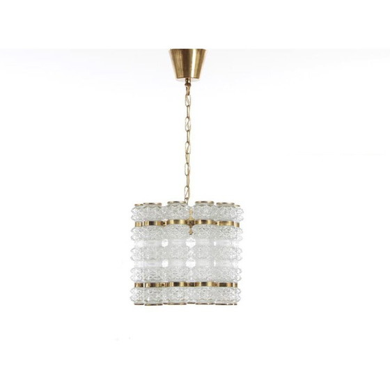Image 1 of Lampe suspendue scandinave vintage en cristal par Carl Fagerlund - 1960s