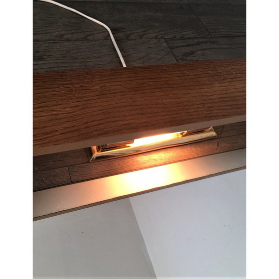 Image 1 of Miroir scandinave vintage en teck avec éclairage, 1970