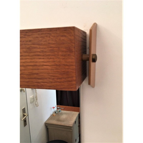 Image 1 of Miroir scandinave vintage en teck avec éclairage, 1970