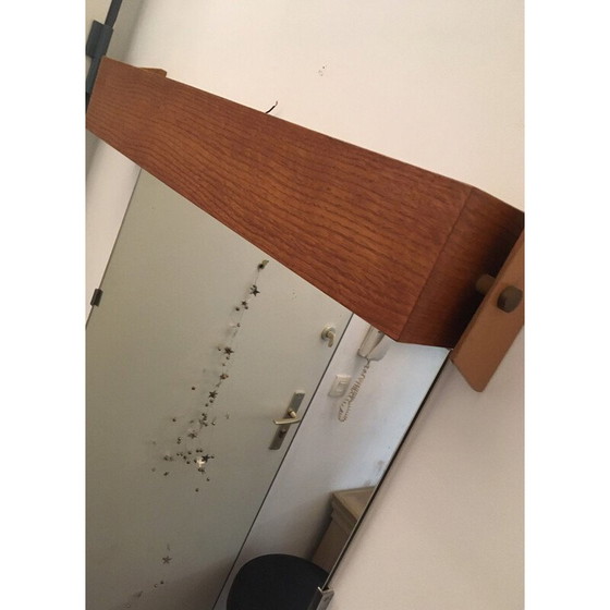 Image 1 of Miroir scandinave vintage en teck avec éclairage, 1970