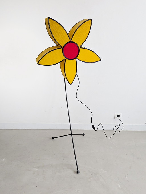 Lampe à fleurs Pop-Art 1980