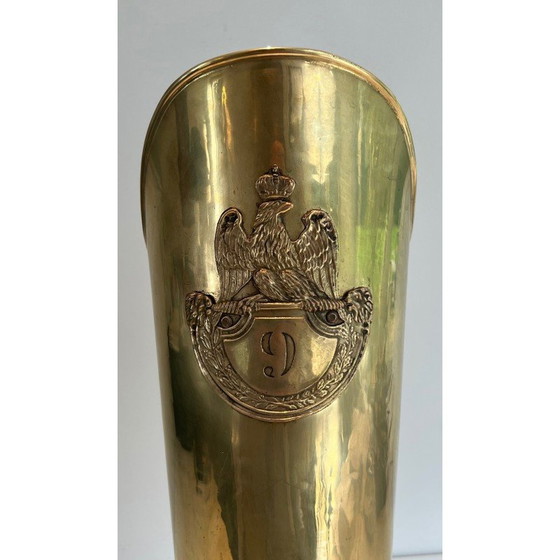 Image 1 of Porte-parapluie vintage en laiton en forme de botte