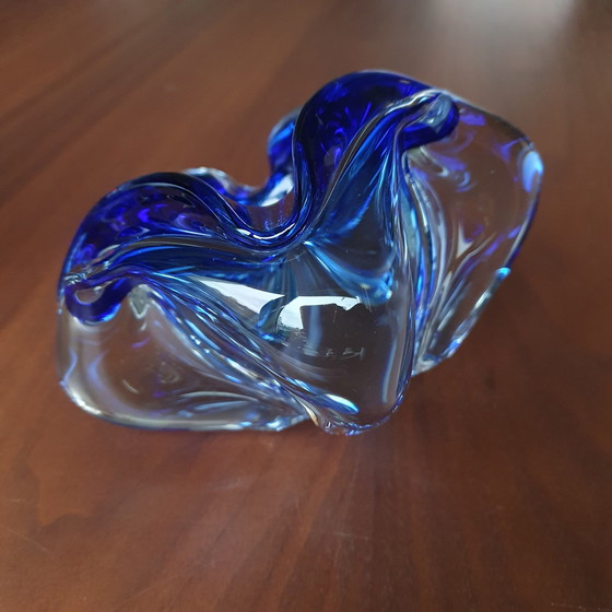 Image 1 of Cendrier bleu cobalt en verre de Murano 1960