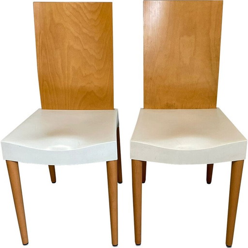 Paire de chaises vintage en hêtre et plastique par Philippe Starck pour Kartelll, Italie 1996