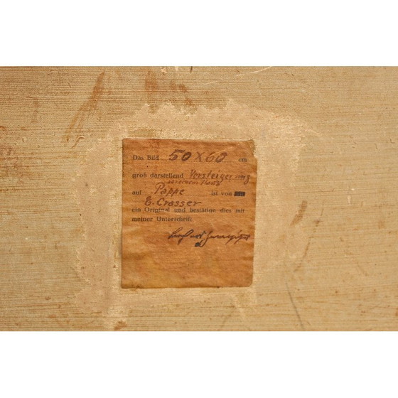 Image 1 of Peinture vintage "Vente aux enchères d'une maison" par Ernst Crasse, Allemagne 1920