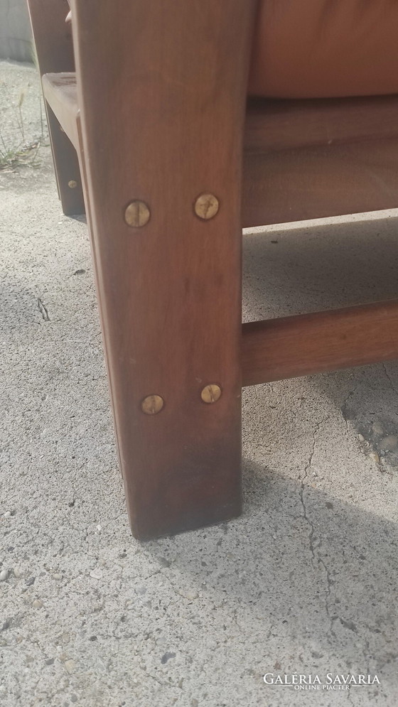 Image 1 of Paire de chaises italiennes Mid Century (cuir)