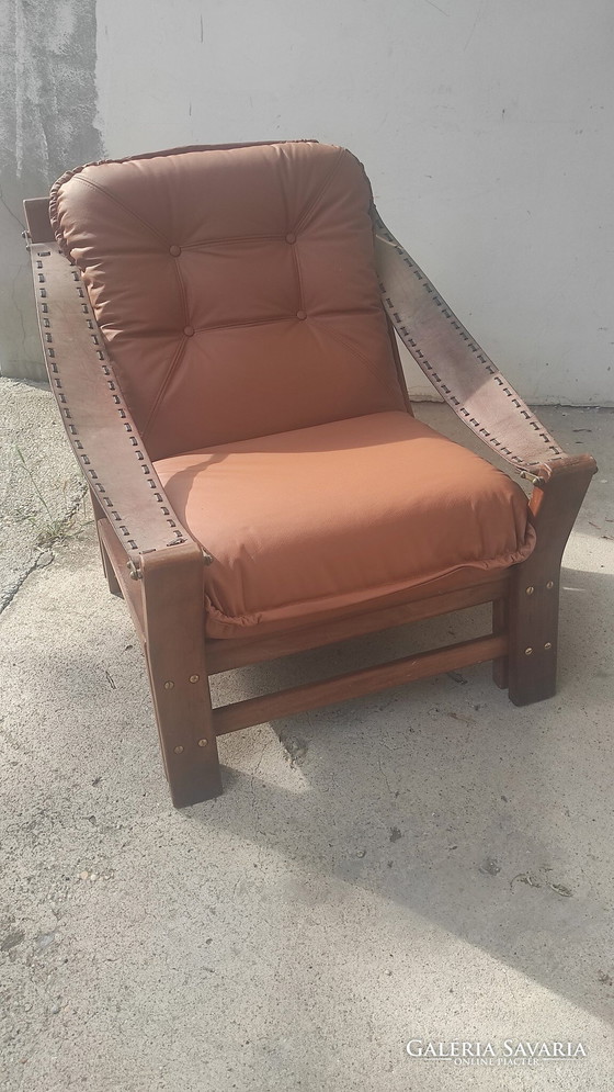 Image 1 of Paire de chaises italiennes Mid Century (cuir)