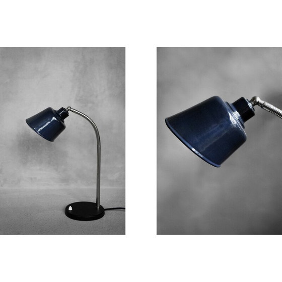Image 1 of Lampe de bureau industrielle vintage en métal, Pologne 1950