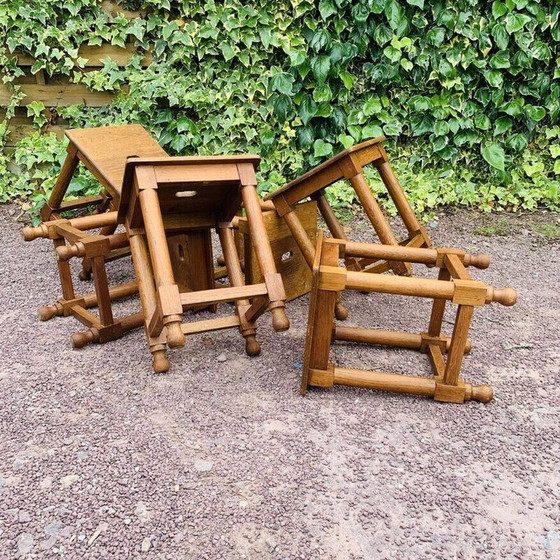Image 1 of Ensemble de 6 tabourets en chêne vintage