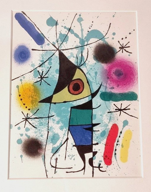 Lithographie Originale • Poisson Surréaliste • Joan Miró • 1960