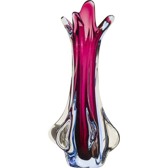 Image 1 of Vase Vintage Murano Sommerso par Flavio Poli