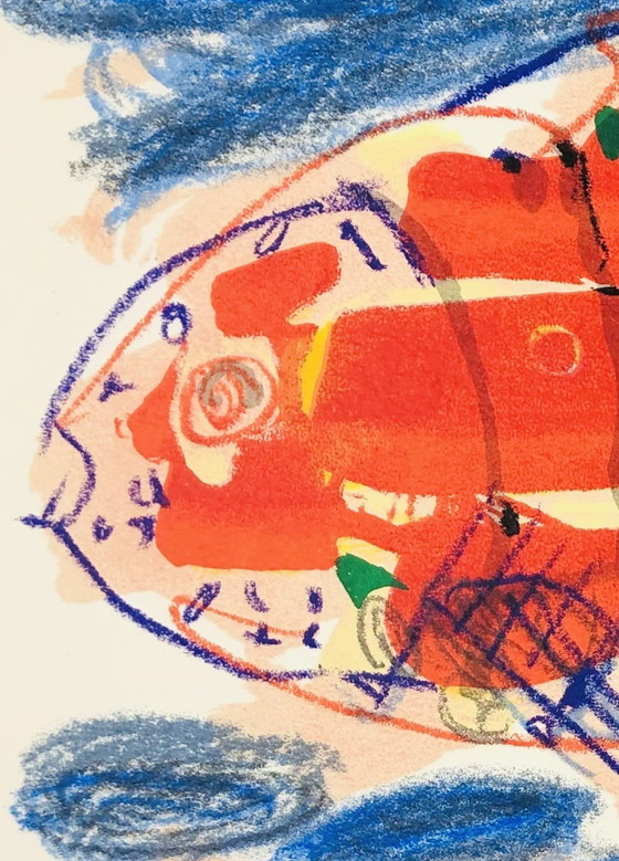 Image 1 of Kees Salentijn - Sérigraphie poisson rouge