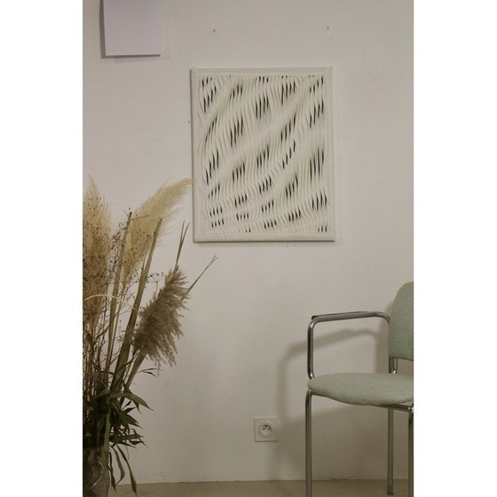 Image 1 of Peinture contemporaine vintage texturée avec effet de vague