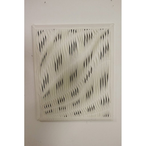 Peinture contemporaine vintage texturée avec effet de vague