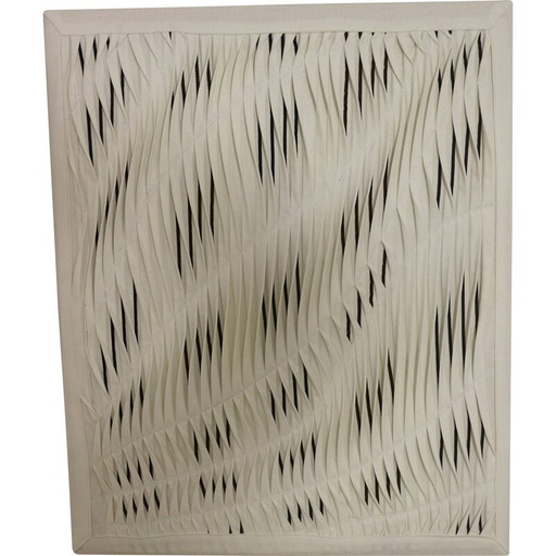 Peinture contemporaine vintage texturée avec effet de vague