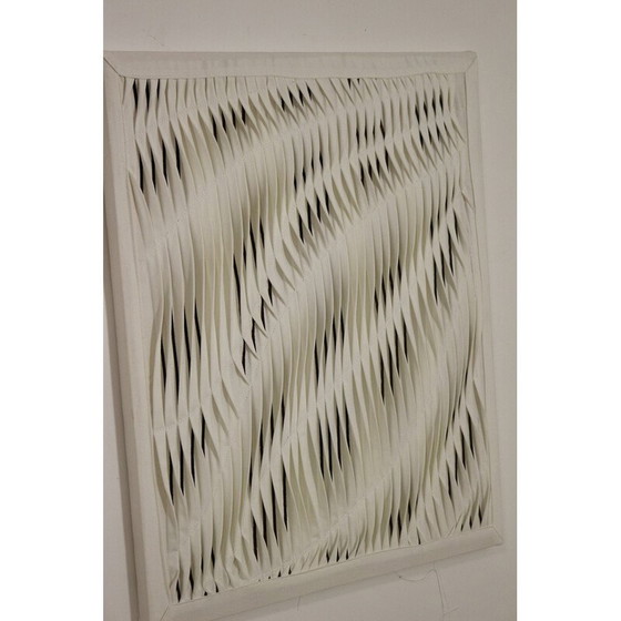 Image 1 of Peinture contemporaine vintage texturée avec effet de vague